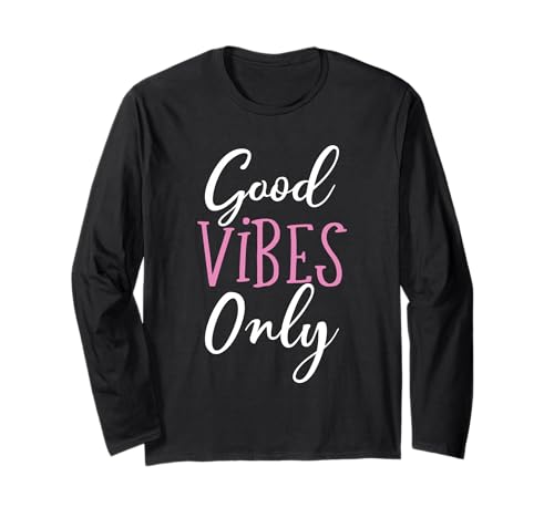 Good Vibes Only T-Shirt - Weiß und Rosa, Damen & Mädchen Langarmshirt Good Vibes Only T-Shirt - Weiß und Rosa, Damen & Mädchen Langarmshirt von Good Vibes Only T-Shirt Co.