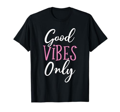 Good Vibes Only T-Shirt - Weiß und Rosa, Damen & Mädchen T-Shirt Good Vibes Only T-Shirt - Weiß und Rosa, Damen & Mädchen T-Shirt von Good Vibes Only T-Shirt Co.