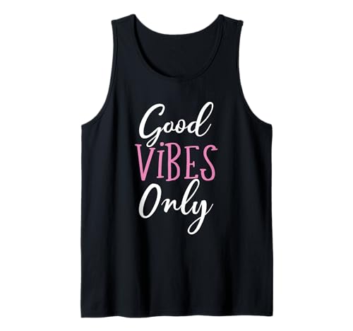 Good Vibes Only T-Shirt - Weiß und Rosa, Damen & Mädchen Tank Top Good Vibes Only T-Shirt - Weiß und Rosa, Damen & Mädchen Tank Top von Good Vibes Only T-Shirt Co.