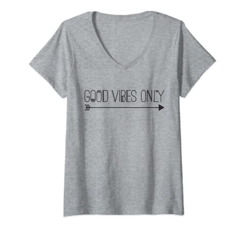 Damen Good Vibes Only Shirt T-Shirt mit V-Ausschnitt Damen Good Vibes Only Shirt T-Shirt mit V-Ausschnitt von Good Vibes Only Tshirt