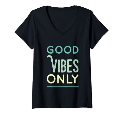 Damen Positive Good Vibes Motivierendes T-Shirt für Herren und Damen T-Shirt mit V-Ausschnitt Damen Positive Good Vibes Motivierendes T-Shirt für Herren und Damen T-Shirt mit V-Ausschnitt von Good Vibes Positivity Motivational Inspirational