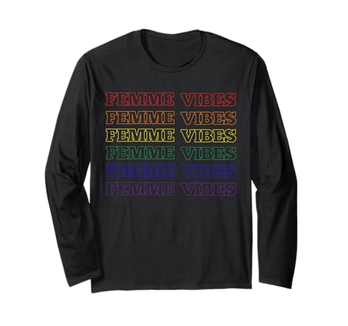 Femme Vibes Energiegleichheit für Frauen, Vintage-Stil, Regenbogen, Sommer Langarmshirt Femme Vibes Energiegleichheit für Frauen, Vintage-Stil, Regenbogen, Sommer Langarmshirt von Good Vibes Tribe Tees