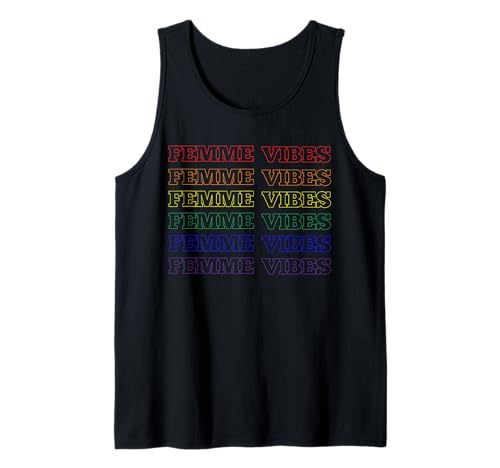 Femme Vibes Energiegleichheit für Frauen, Vintage-Stil, Regenbogen, Sommer Tank Top Femme Vibes Energiegleichheit für Frauen, Vintage-Stil, Regenbogen, Sommer Tank Top von Good Vibes Tribe Tees