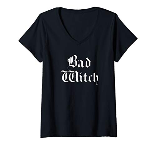 Damen Good / Bad Witch BFF Bestie Matching Shirts: Bad Witch T-Shirt mit V-Ausschnitt Damen Good / Bad Witch BFF Bestie Matching Shirts: Bad Witch T-Shirt mit V-Ausschnitt von Good Witch Bad Witch Shirts