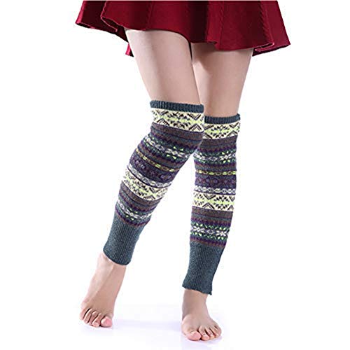 Beinstulpen 1 Paar legwarmer verdicken Wollen Stricken Stulpen für Herbst und Winter (green) von Good partner