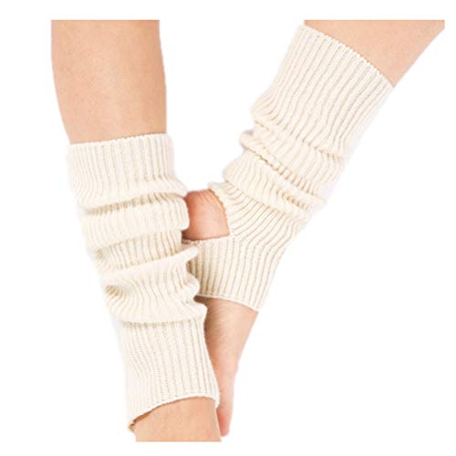 Good partner Legwarmer beinstulpen damenestrickt Beinwärmer Ballett Yoga Stulpen, Einheitsgröße, Beige von Good partner