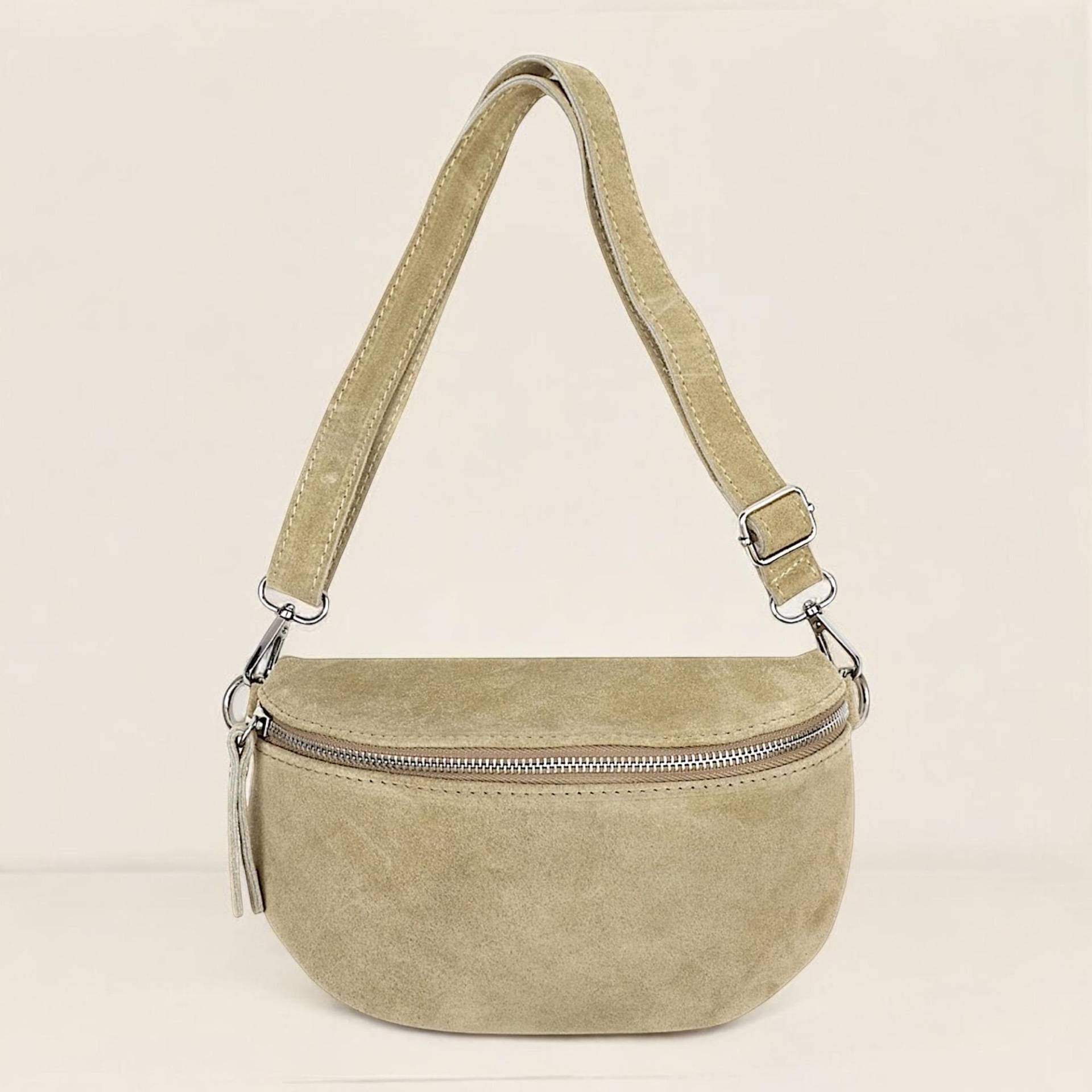 Wildleder Crossbody Bag, Umhängetasche Damen, Crossbag Veloursleder, Bauchtasche Wildleder, Gürteltasche, Tasche Aus Mittelgroß von GoodLeather4You