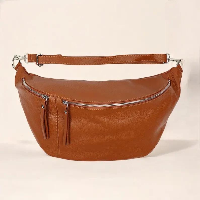 xxl Tasche, Große Bauchtasche, Crossbody Bag Leder, Crossbag, Umhängetasche Damen, Crossover Bag, Slingbag - Farbauswahl von GoodLeather4You