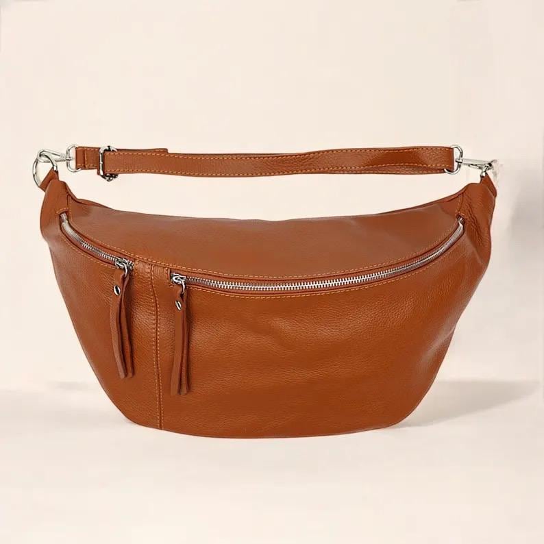 xxl Tasche, Große Bauchtasche, Crossbody Bag Leder, Crossbag, Umhängetasche Damen, Crossover Bag, Slingbag - Farbauswahl von GoodLeather4You