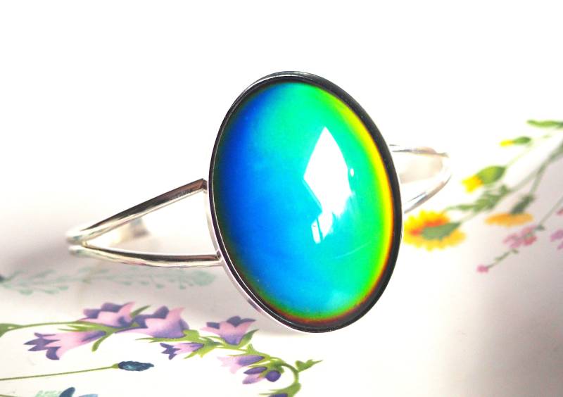 Extra Großes Stimmungs Manschette Armband in Sterling Silber Einstellbar Extra Großes Stimmungs Manschette Armband in Sterling Silber Einstellbar von GoodMoodMountain