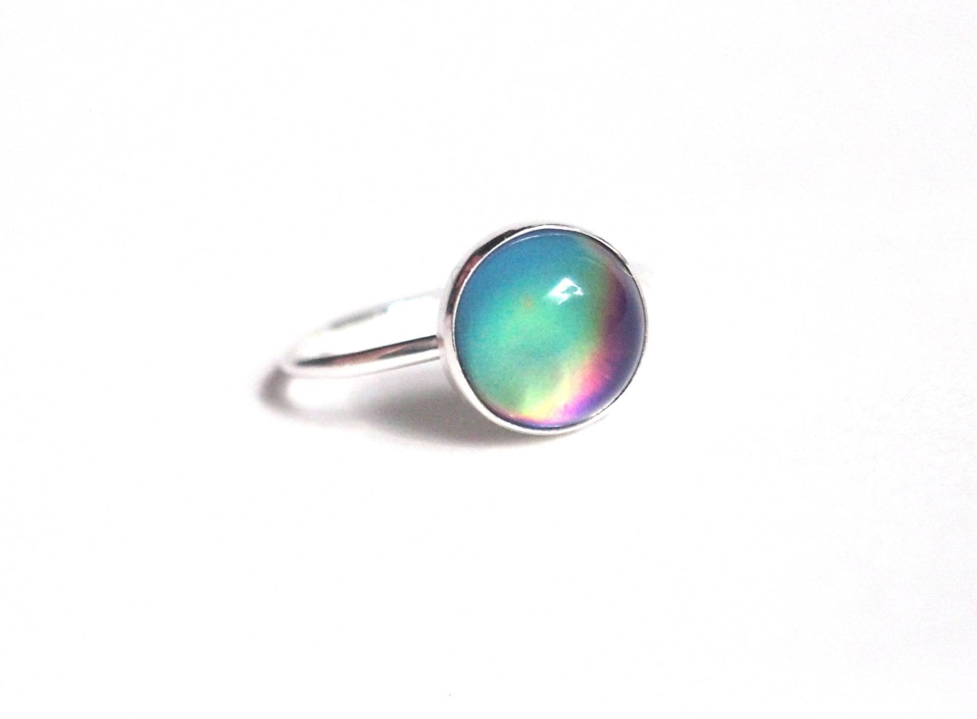 Stimmungsring Mittel in Sterling Silber Mit Farbbedeutungstabelle Stimmungsring Mittel in Sterling Silber Mit Farbbedeutungstabelle von GoodMoodMountain