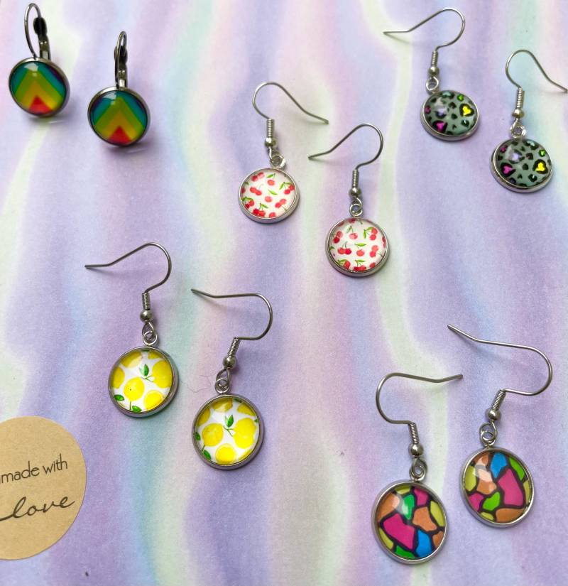Ohrringe Aus Edelstahl & Cabochon Steinen Ohrringe Aus Edelstahl & Cabochon Steinen von GoodMoodSchmuck