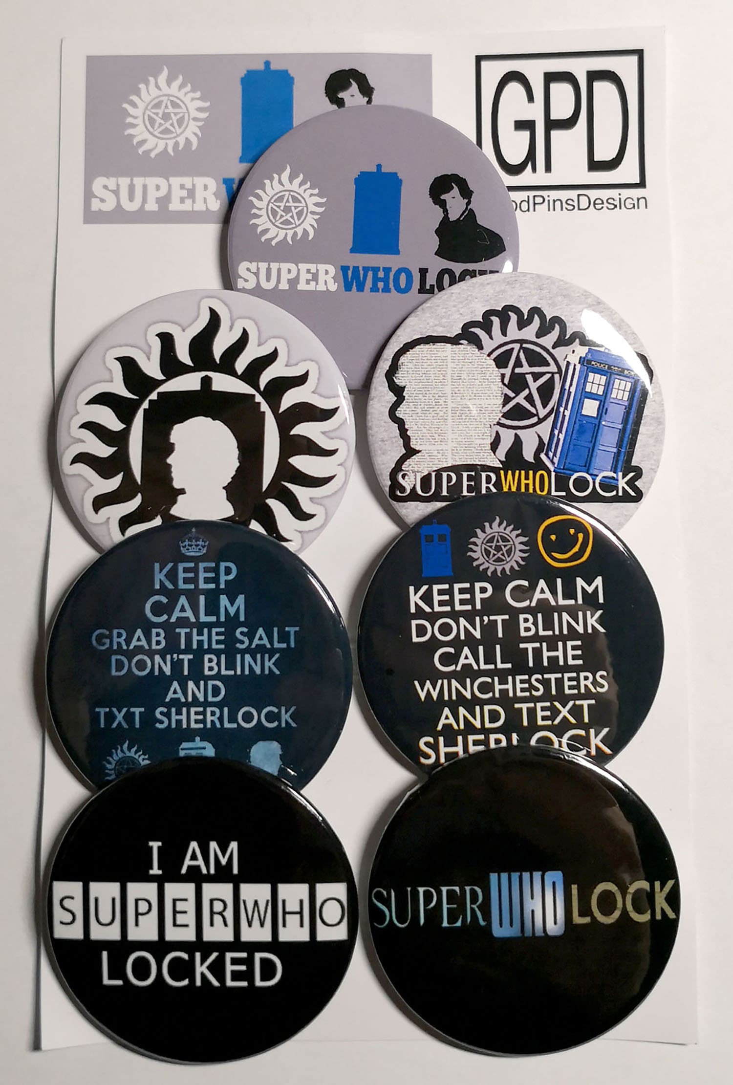 Superwholock Pins, Kühlschrankmagnete, Pinrücken Superwholock Pins, Kühlschrankmagnete, Pinrücken von GoodPinsDesign