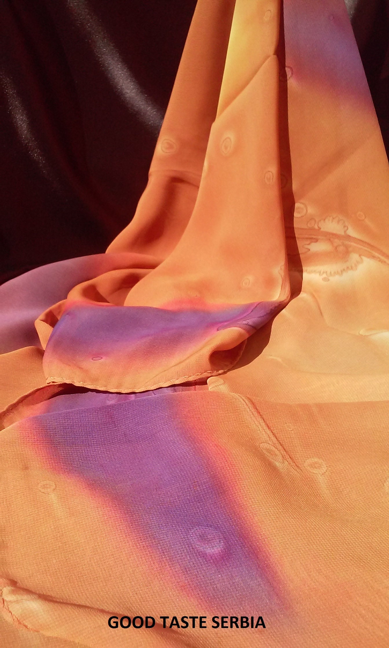 Verlaufsschal, Orange Lila Schal, Wrap, Georgette Hijab, Weiche Farbverlaufschals, Geschenk Für Sie von GoodTasteSerbia