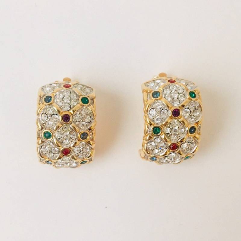 Vintage Swarovski Kristall Ohrclips 80S Glam von GoodThingsVintage