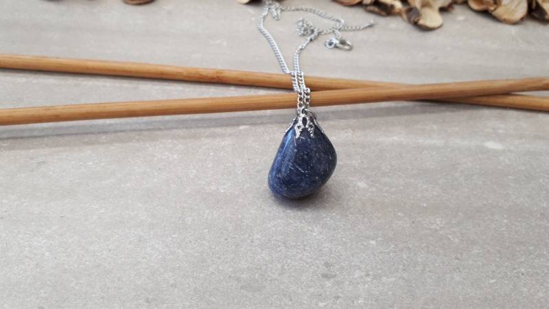 Blauer Aventurin Anhänger - Blaue Halskette Stein Schmuck Für Frau Kristall-Edelstein-Halskette von GoodVibesGiftShop