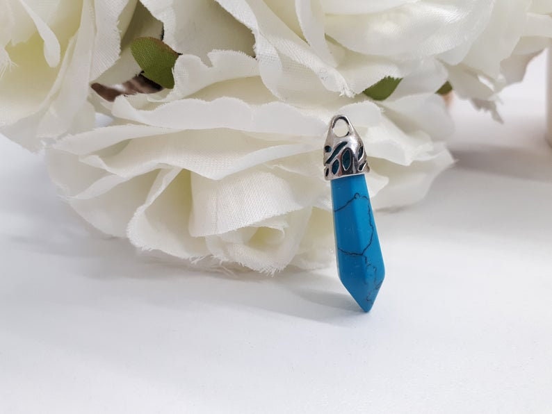 Echter Türkis Punkt Anhänger Halskette Kristall Heilstein von GoodVibesGiftShop