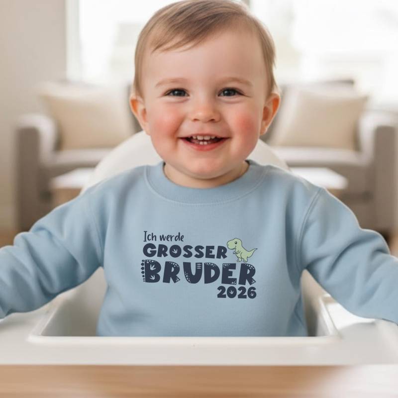 Dino Pullover "Ich Werde Großer Bruder 2026" Oder Wunschtext I 4 Sweatshirt Farben Geschenk Verkündung Zweites Baby von GoodbyeSocks