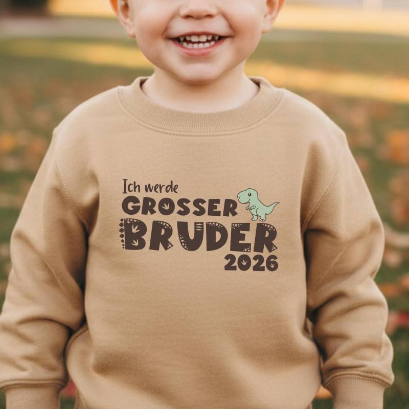 Dino Pullover "Ich Werde Großer Bruder 2026" Oder Wunschtext I 4 Sweatshirt Farben Geschenk Verkündung Zweites Kind von GoodbyeSocks