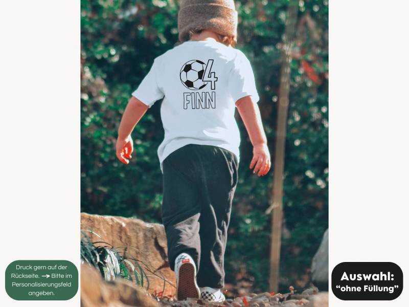 Fußball Geburtstagsshirt Weiß I Personalisiert Mit Name Und Alter Kindergeburtstag Geburtstagsoutfit Langarm Oder Kurzarm von GoodbyeSocks