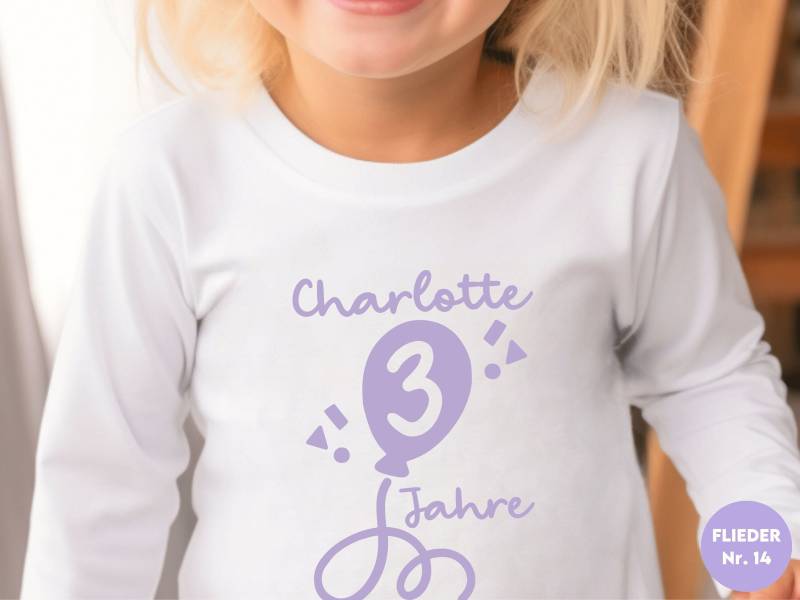 Geburtstagsshirt Kurzarm Oder Langarm Weiß Mit Luftballon I Jedes Alter | Personalisiert Namen Kindergeburtstag Geburtstagsoutfit von GoodbyeSocks