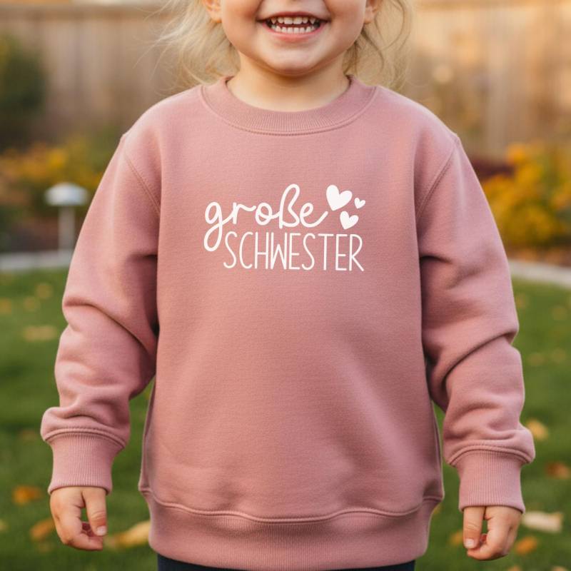 Pullover "Große Schwester" Oder Wunschtext, Mit Name I Herzen/sterne 3 Druckfarben Geschenk Große Schwester Verkündung Zweites Baby von GoodbyeSocks