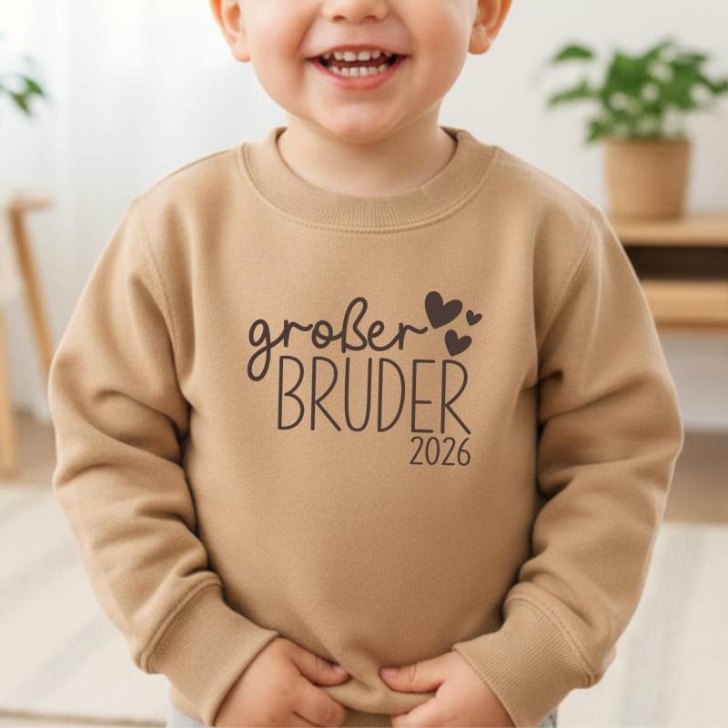 Pullover "Großer Bruder 2026" Oder Wunschtext, Personalisierbar Mit Name I 3 Druckfarben Geschenk Großer Verkündung Zweites Kind von GoodbyeSocks