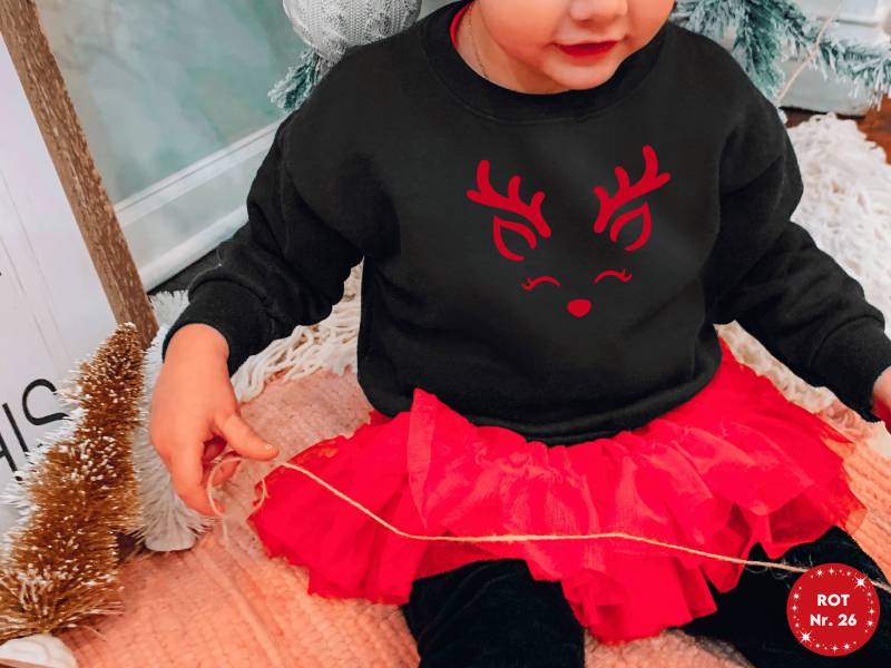 Rentier Pullover Niedlich Weihnachtlich Winter Sweatshirt Pulli I Nikolaus Geschenk Für Kinder Zu Partnerlook Kombinierbar von GoodbyeSocks