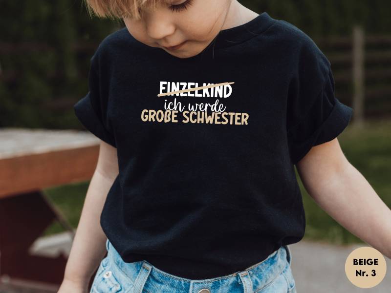 Schwarzes Tshirt Oder Langarm Shirt Einzelkind Durchgestrichen/Ich Werde Große Schwesteri Verkündung Zweites Kind I Kein Einzelkind Mehr von GoodbyeSocks