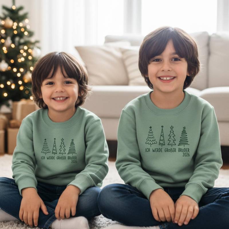 Weihnachts-Pullover Personalisiert Mit Name Und/Oder Wunschtext I Tannenbäume Verkündung Schwanegrschaft Weihnachten Sweatshirt Pulli von GoodbyeSocks