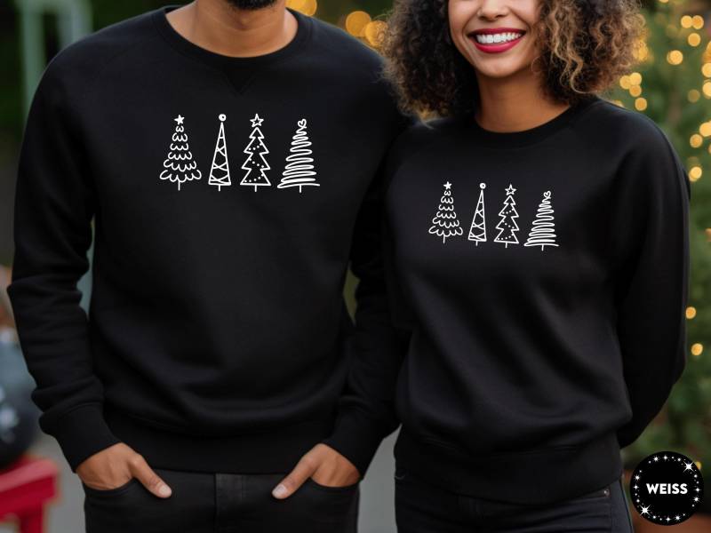 Weihnachtspullover "Tannenbäume" I Schlicht Weihnachtlich Zeitlos Sweatshirt Pullover Geschenk Für Weihnachtsliebhaber Partnerlook von GoodbyeSocks