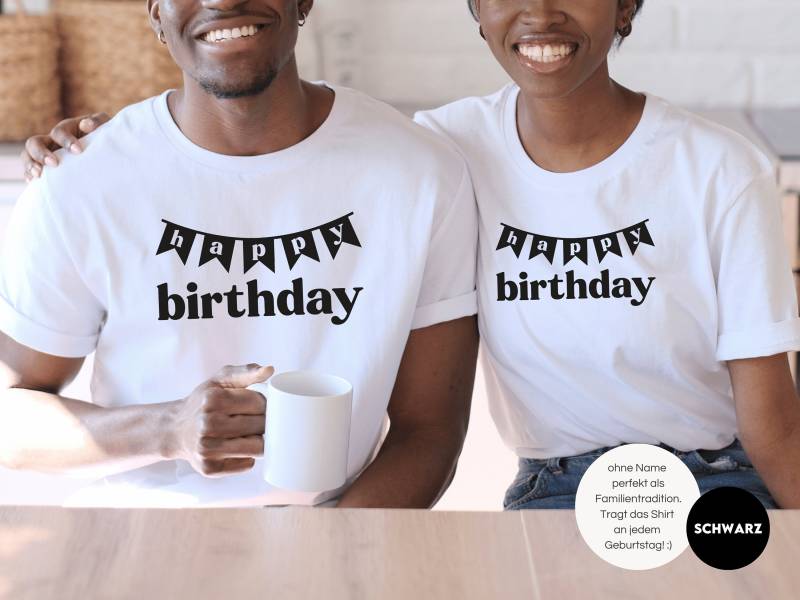 Weißes T-Shirt Oder Baby Body I Happy Birthday Gern Mit Wunschtext Geburtstag Überraschung/Geburtstags Tradition von GoodbyeSocks