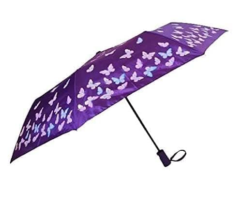 Goods4good Regenschirm mit Farbwechsel, mit Schmetterlingen, Blau, für Damen, Mädchen, Herren, Durchmesser 107 cm, dunkelviolett, Läufer Goods4good Regenschirm mit Farbwechsel, mit Schmetterlingen, Blau, für Damen, Mädchen, Herren, Durchmesser 107 cm, dunkelviolett, Läufer von Goodforgoods