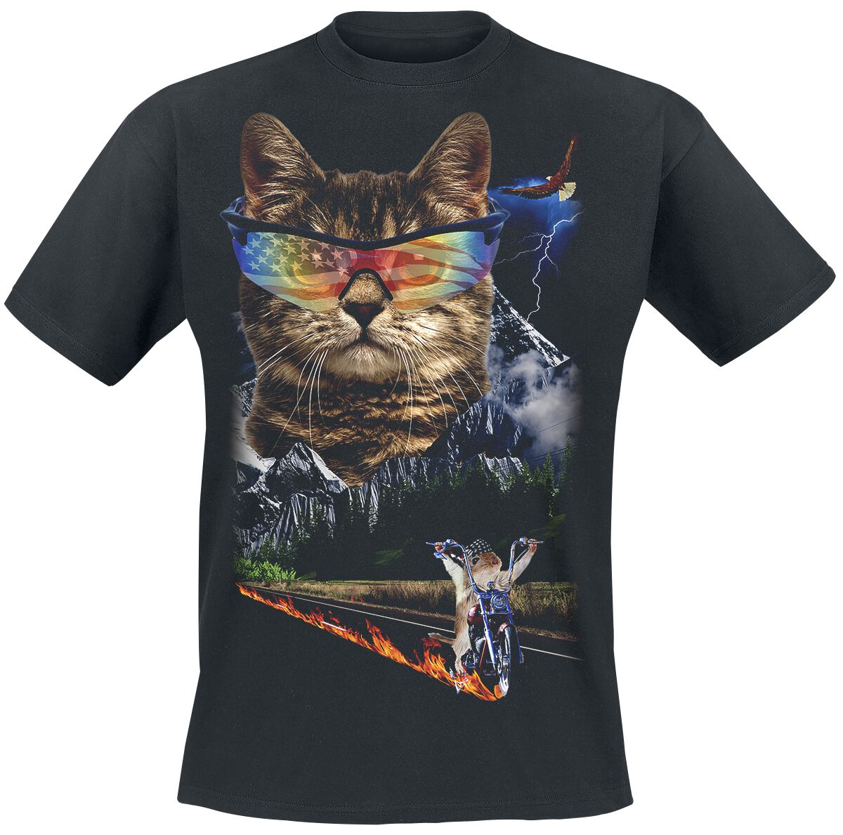 Goodie Two Sleeves Meow For Freedom T-Shirt schwarz in XXL von Goodie Two Sleeves