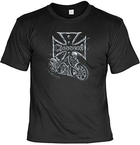 Biker T-Shirt Motiv Choppers Skelett Bike Shirt für Biker Rock T-Shirts für Herren Männershirt Laiberl Leiberl Hemad von Goodman Design