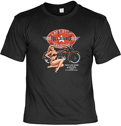 Biker T-Shirt Motiv Full Service Pinup Girl Bike Shirt für Biker Rock T-Shirts für Herren Männershirt Laiberl Leiberl Hemad von Goodman Design