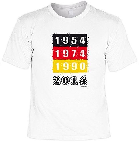 Fussball Fun T-Shirt 1954 1974 1990 2014 Set mit Deutschland Schal Männer Fun Trikot Fußball Manschaft Fussballfan Shirt von Goodman Design