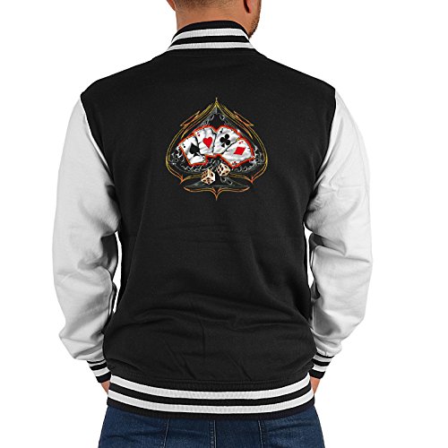 Goodman Design US Men - Boy College Jacke - Bike in Flames - Motiv auf der Rückseite von Goodman Design