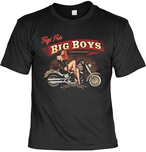 Biker T-Shirt Motiv BigBoys Pinup Girl Bike Shirt für Biker Rock T-Shirts für Herren Männershirt Laiberl Leiberl Hemad von Goodman Design