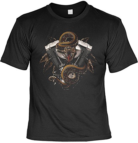 Biker T-Shirt Motiv Schlange Slave V2 Motor Bike Shirt für Biker Rock T-Shirts für Herren Männershirt Laiberl Leiberl Hemad von Goodman Design