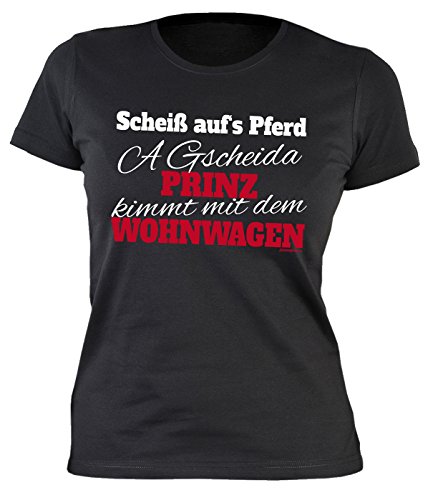Damen Sprüche T-Shirt Camping/Camper/Campingplatz : Scheiß aufs Pferd … Wohnwagen - Damenshirt Camping Frauen Gr: XXL von Goodman Design
