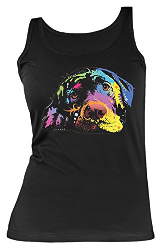 Damen Top Hund Tank Top Frauen Lying Lab Hunde Motive Sport T-Shirt Hundesport Hunde Dog Hundemotiv Hundefreund Hundebesitzer von Goodman Design