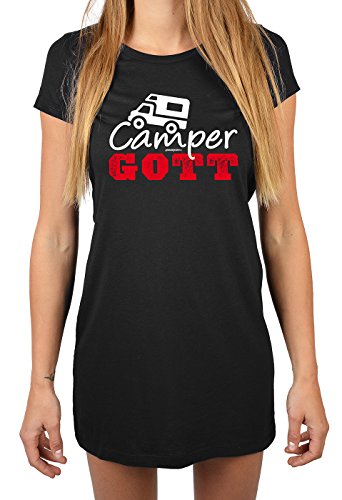 Goodman Design ® Damen Sprüche Nachthemd Camping : Camper Gott - Frauen Camper Schlafshirt/Longshirt Gr: XL von Goodman Design