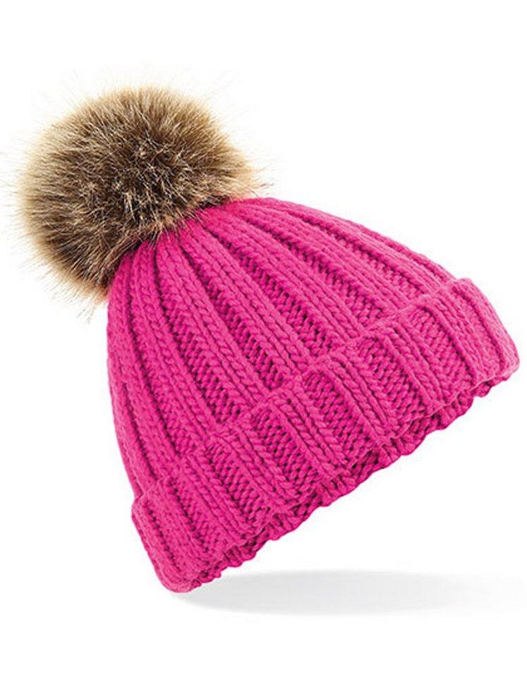 Goodman Design Bommelmütze Kinder Beanie (7 - 12 Jahre) Pudelmütze Pompon Strickmütze Luxuriöser Kunstpelz-Pompon von Goodman Design