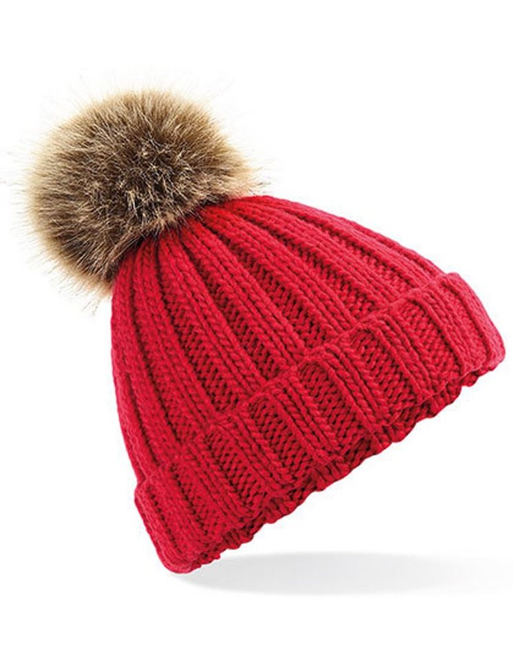 Goodman Design Bommelmütze Kinder Beanie (7 - 12 Jahre) Pudelmütze Pompon Strickmütze Luxuriöser Kunstpelz-Pompon von Goodman Design