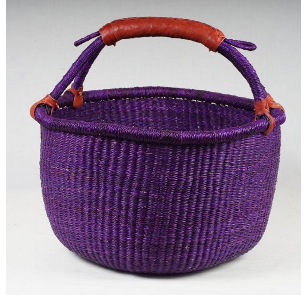 Goodman Design Einkaufskorb Handgefertigter Bolga-Korb, Shopper, Picknicktasche aus Ghana, Aus Naturgras (Elefantengras), pflanzlich gefärbt von Goodman Design