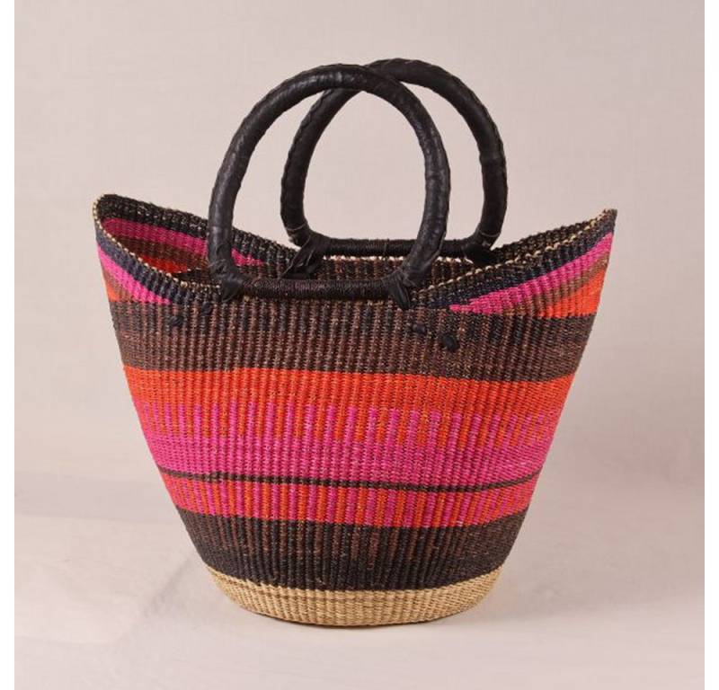 Goodman Design Einkaufskorb Handgefertigter Bolga-Korb – Einkaufsshopper Korbtasche Einkaufstasche, Ein echtes Unikat aus Ghana von Goodman Design