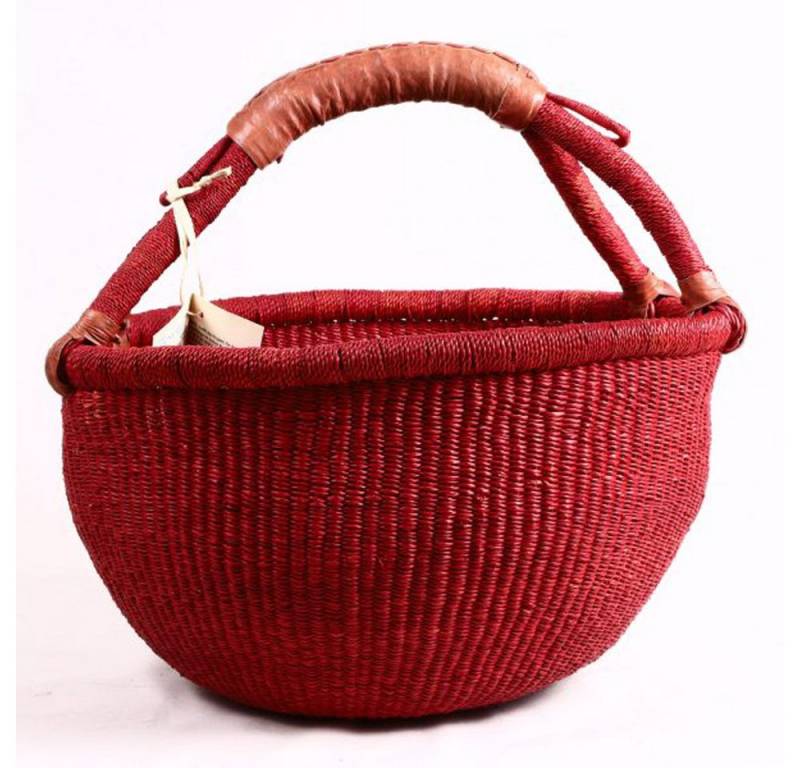 Goodman Design Einkaufsshopper Runder Bolga-Korb – Einkaufskorb aus Elefantengras, Besonders leicht – angenehm zu tragen, auch bei längeren Wegen. von Goodman Design