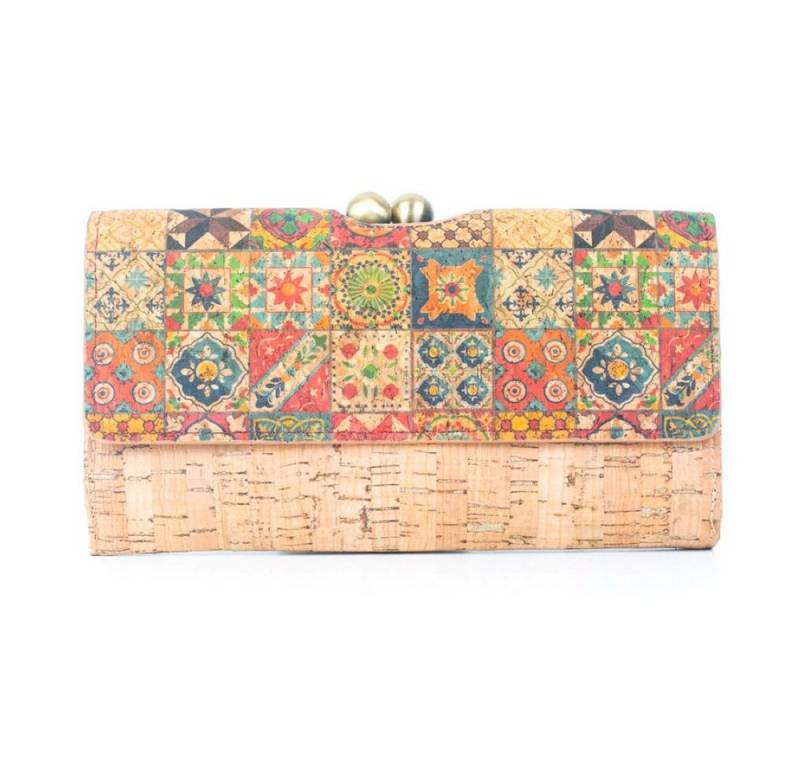 Goodman Design Geldbörse Damenbrieftasche aus Naturkork mit buntem Mosaikmuster Portemonnaie, Leicht, robust und handtaschentauglich. von Goodman Design