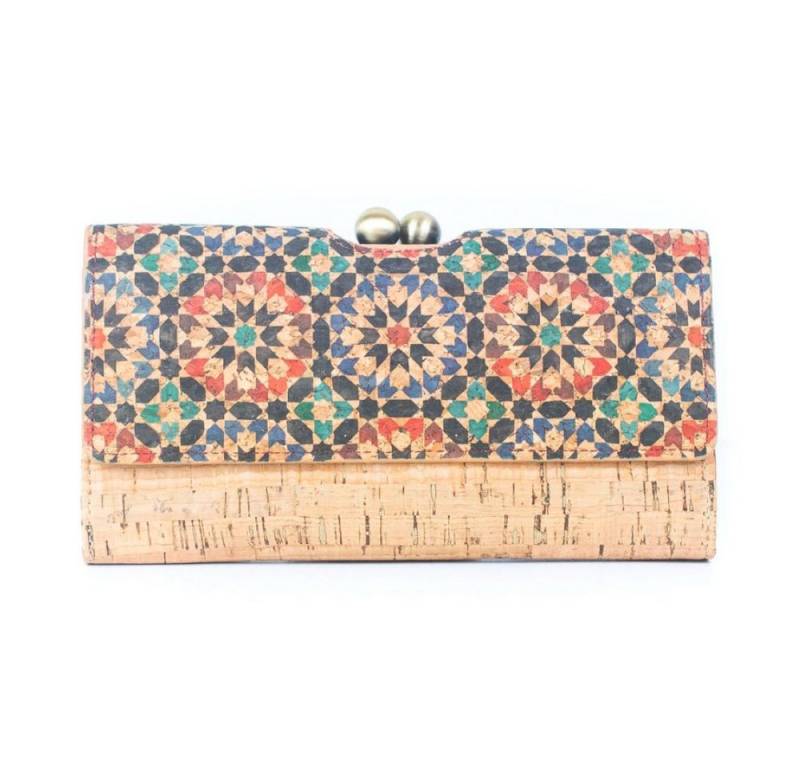 Goodman Design Geldbörse Damenbrieftasche aus Naturkork mit buntem Mosaikmuster Portemonnaie, Leicht, robust und handtaschentauglich. von Goodman Design